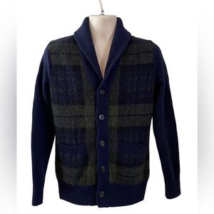 BANANA REPUBLIC Wool Blend Button Down Cardigan Blue/Green Men's Size Medium